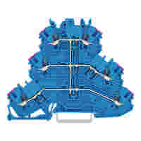 Triple-deck terminal block; 6-conductor through terminal block; N; without marker carrier; for Ex e II and Ex i applications; internal commoning; conductor entry with violet marking; for DIN-rail 35 x 15 and 35 x 7.5; 1 mm²; Push-in CAGE CLAMP®; 1,00 mm²;
