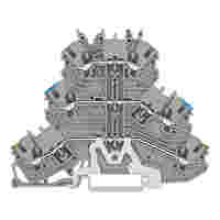 Triple-deck terminal block; Ground conductor/through/through terminal block; 1 mm²; PE/N/L; suitable for Ex e II applications; without marker carrier; for DIN-rail 35 x 15 and 35 x 7.5; Push-in CAGE CLAMP®; 1,00 mm²; gray