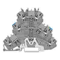 Triple-deck terminal block; Shield/through/through terminal block; 1 mm²; Shielding/N/L; without marker carrier; for DIN-rail 35 x 15 and 35 x 7.5; Push-in CAGE CLAMP®; 1,00 mm²; gray