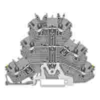 Triple-deck terminal block; Ground conductor/through/through terminal block; 1 mm²; PE/L/L; suitable for Ex e II applications; without marker carrier; for DIN-rail 35 x 15 and 35 x 7.5; Push-in CAGE CLAMP®; 1,00 mm²; gray