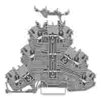 Triple-deck terminal block; Through/through/through terminal block; L/L/L; with marker carrier; suitable for Ex e II applications; for DIN-rail 35 x 15 and 35 x 7.5; 1 mm²; Push-in CAGE CLAMP®; 1,00 mm²; gray