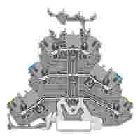 Triple-deck terminal block; Ground conductor/through/through terminal block; 1 mm²; PE/N/L; suitable for Ex e II applications; with marker carrier; for DIN-rail 35 x 15 and 35 x 7.5; Push-in CAGE CLAMP®; 1,00 mm²; gray