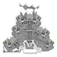 Triple-deck terminal block; Ground conductor/through/through terminal block; 1 mm²; PE/L/L; suitable for Ex e II applications; with marker carrier; for DIN-rail 35 x 15 and 35 x 7.5; Push-in CAGE CLAMP®; 1,00 mm²; gray