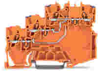 TOPJOB®S sensor supply terminal block; internally commoned; 2-pole; rail mount; 3-conductor; 7 mm wide; orange