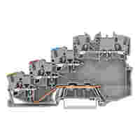 WAGO TOPJOB®S sensor terminal block; 2-pole;  with ground contact; rail mount; 4-conductor; 7 mm wide; gray