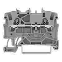 2-conductor through terminal block; 1.5 mm²; suitable for Ex e II applications; side and center marking; for DIN-rail 35 x 15 and 35 x 7.5; Push-in CAGE CLAMP®; 1,50 mm²; light gray