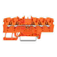 5-conductor through terminal block; 1.5 mm²; suitable for Ex e II applications; side and center marking; for DIN-rail 35 x 15 and 35 x 7.5; Push-in CAGE CLAMP®; 1,50 mm²; orange