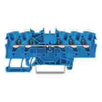 5-conductor through terminal block; 1.5 mm²; suitable for Ex e II applications; side and center marking; for DIN-rail 35 x 15 and 35 x 7.5; Push-in CAGE CLAMP®; 1,50 mm²; blue