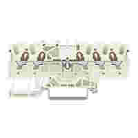 5-conductor through terminal block; 1.5 mm²; suitable for Ex e II applications; side and center marking; for DIN-rail 35 x 15 and 35 x 7.5; Push-in CAGE CLAMP®; 1,50 mm²; light gray