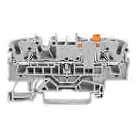 Disconnect terminal block; knife disconnect; rail mount; 2-conductor; 5.2 mm wide; gray