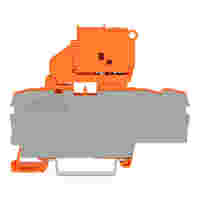 3-conductor fuse terminal block; with pivoting fuse holder; and end plate; for 5 x 20 mm miniature metric fuse; without blown fuse indication; for DIN-rail 35 x 15 and 35 x 7.5; 2.5 mm²; Push-in CAGE CLAMP®; orange