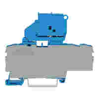 3-conductor fuse terminal block; with pivoting fuse holder; and end plate; for 5 x 20 mm miniature metric fuse; without blown fuse indication; for DIN-rail 35 x 15 and 35 x 7.5; 2.5 mm²; Push-in CAGE CLAMP®; blue