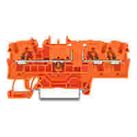 3-conductor carrier terminal block; for DIN-rail 35 x 15 and 35 x 7.5; 2.5 mm²; Push-in CAGE CLAMP®; 2,50 mm²; orange