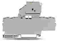TOPJOB®S fuse disconnect terminal block; with pivoting fuse holder for 5 x 20 mm fuse; rail mount; 4-conductor; 6.2 mm wide; gray