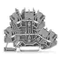 TOPJOB®S double-deck terminal block; through/through (L/L); rail mount; 2-conductor; 5.2 mm wide; gray