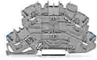 TOPJOB®S double-deck terminal block; through/through (N/L); same profile as other 2002-26xx terminal blocks; rail mount; 2-conductor; 5.2 mm wide; gray