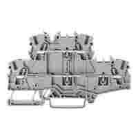 WAGO TOPJOB® S double-deck terminal block; through/through (L/L); rail mount; 2-conductor; 5.2 mm wide; gray