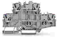 WAGO Double-deck terminal block; 4-conductor through terminal block; L; without marker carrier; suitable for Ex e II applications; internal commoning; conductor entry with violet marking; for DIN-rail 35 x 15 and 35 x 7.5; 2.5 mm²; Push-in CAGE CLAMP®; 2,50 mm