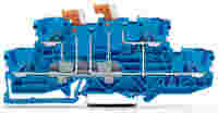 WAGO Double-deck double-disconnect terminal block; 2 knife disconnects; internally commoned; rail mount; 2-conductor; 5.2 mm wide; blue