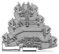 WAGO TOPJOB®S quadruple-deck terminal block; through/through(L2/L1); rail mount; 2-conductor; 5.2 mm wide; gray