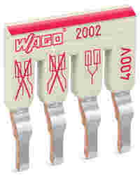 WAGO TOPJOB®S staggered jumper; for 2002 and 2003 series; insulated; 4-way; light-gray