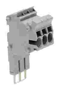 WAGO TOPJOB® S connector strip; for 2002 series; for jumper contact slot; 3-pole; gray