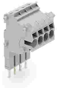 WAGO TOPJOB® S connector strip; for 2002 series; for jumper contact slot; 4-pole; gray
