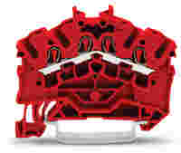 WAGO TOPJOB®S feedthrough terminal block; angled profile; rail mount; 4-conductor; 5.2 mm wide; red