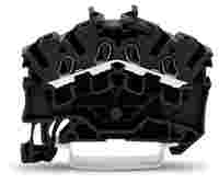 WAGO TOPJOB®S feedthrough terminal block; angled profile; rail mount; 4-conductor; 5.2 mm wide; black