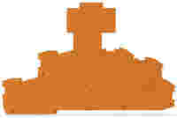 End and intermediate plate; 1 mm thick; orange