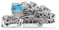 WAGO Multilevel installation terminal block; with operating slots; 2.5 mm²; with N-disconnect slide link; NT/L/PE; Push-in CAGE CLAMP®; 2,50 mm²; gray