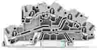 WAGO Multilevel installation terminal block; with operating slots; 2.5 mm²; L/L/PE; Push-in CAGE CLAMP®; 2,50 mm²; gray