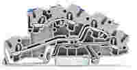 WAGO Multilevel installation terminal block; with operating slots; 2.5 mm²; N/L/PE; Push-in CAGE CLAMP®; 2,50 mm²; gray