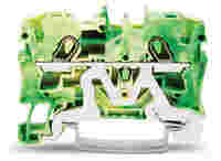 WAGO TOPJOB®S ground terminal block; rail mount; 2-conductor; 6.2 mm wide; green-yellow