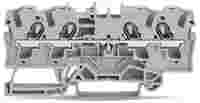 WAGO TOPJOB®S feedthrough terminal block; rail mount; 4-conductor; 6.2 mm wide; gray