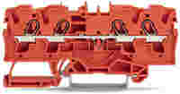 WAGO TOPJOB®S feedthrough terminal block; rail mount; 4-conductor; 6.2 mm wide; orange