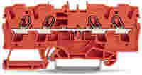 WAGO TOPJOB®S feedthrough terminal block; rail mount; 4-conductor; 6.2 mm wide; red