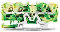 WAGO TOPJOB®S ground terminal block; rail mount; 4-conductor; 6.2 mm wide; green-yellow