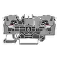 2-conductor carrier terminal block; with test port; for DIN-rail 35 x 15 and 35 x 7.5; 4 mm²; Push-in CAGE CLAMP®; 4,00 mm²; gray
