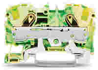 WAGO TOPJOB®S ground terminal block; rail mount; 2-conductor; 7.5 mm wide; green-yellow