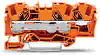 WAGO TOPJOB®S feedthrough terminal block; rail mount; 3-conductor; 7.5 mm wide; orange