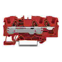 3-conductor through terminal block; 6 mm²; suitable for Ex e II applications; side and center marking; for DIN-rail 35 x 15 and 35 x 7.5; Push-in CAGE CLAMP®; 6,00 mm²; red