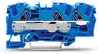 WAGO TOPJOB®S feedthrough terminal block; rail mount; 3-conductor; 7.5 mm wide; blue