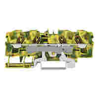 4-conductor ground terminal block; 6 mm²; suitable for Ex e II applications; side and center marking; for DIN-rail 35 x 15 and 35 x 7.5; Push-in CAGE CLAMP®; 6,00 mm²; green-yellow