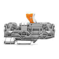 WAGO Disconnect terminal block; rail mount; with test option; 2-conductor; 7.5 mm; gray