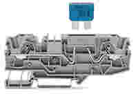 WAGO 2-conductor fuse terminal block for automotive blade-style fuses; with test option; without blown fuse indication