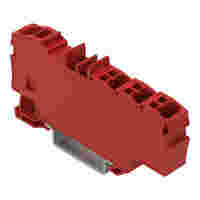 Distribution terminal block; with operating slots; 1 x 6 mm² / 6 x 1.5 mm²; with integrated end plate; side and center marking; for DIN-rail 35 x 15 and 35 x 7.5; Push-in CAGE CLAMP®; 6,00 mm²; red