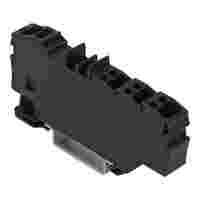 Distribution terminal block; with operating slots; 1 x 6 mm² / 6 x 1.5 mm²; with integrated end plate; side and center marking; for DIN-rail 35 x 15 and 35 x 7.5; Push-in CAGE CLAMP®; 6,00 mm²; black