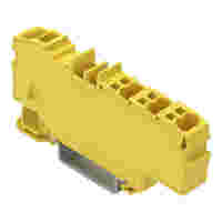 Distribution terminal block; with operating slots; 1 x 6 mm² / 6 x 1.5 mm²; with integrated end plate; side and center marking; for DIN-rail 35 x 15 and 35 x 7.5; Push-in CAGE CLAMP®; 6,00 mm²; yellow