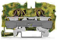 WAGO TOPJOB®S ground terminal block; rail mount; 2-conductor; 10 mm wide; green-yellow